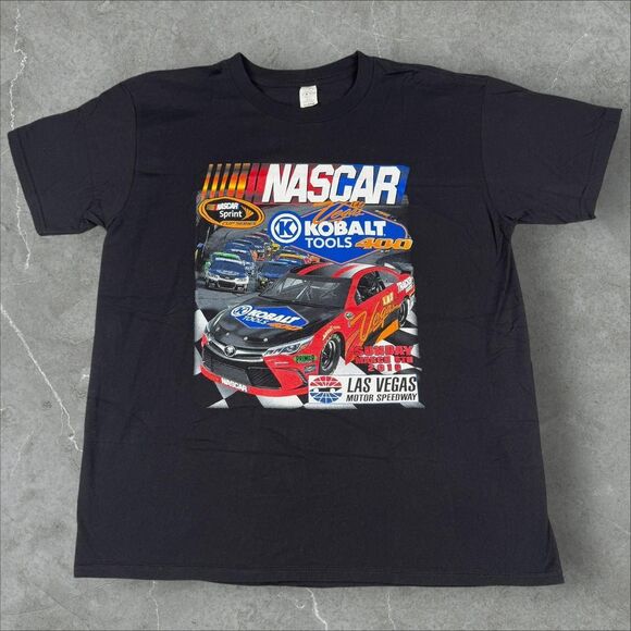 NASCAR Kobalt Tools 400 Las Vegas 2016 Graphic Print Tee Shirt Double Sided - XL - Picture 1 of 7